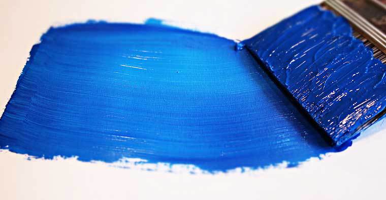 Blue Paint on White Surface
